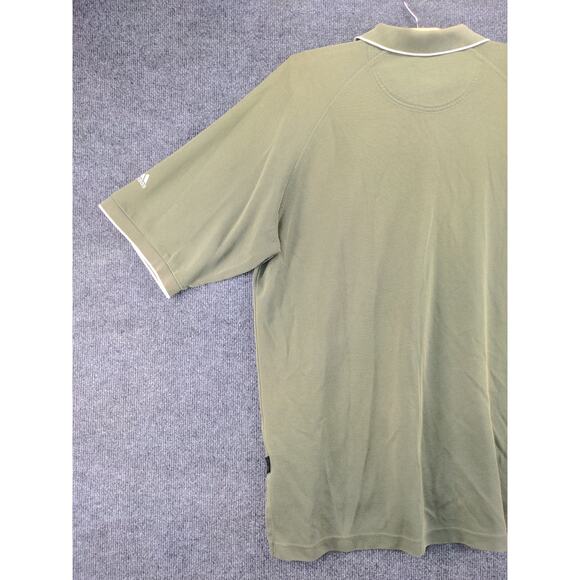 Mens Adidas Climalite Short Sleeve Polo Shirt Size XL Green Airtron Embroidered - Picture 9 of 13